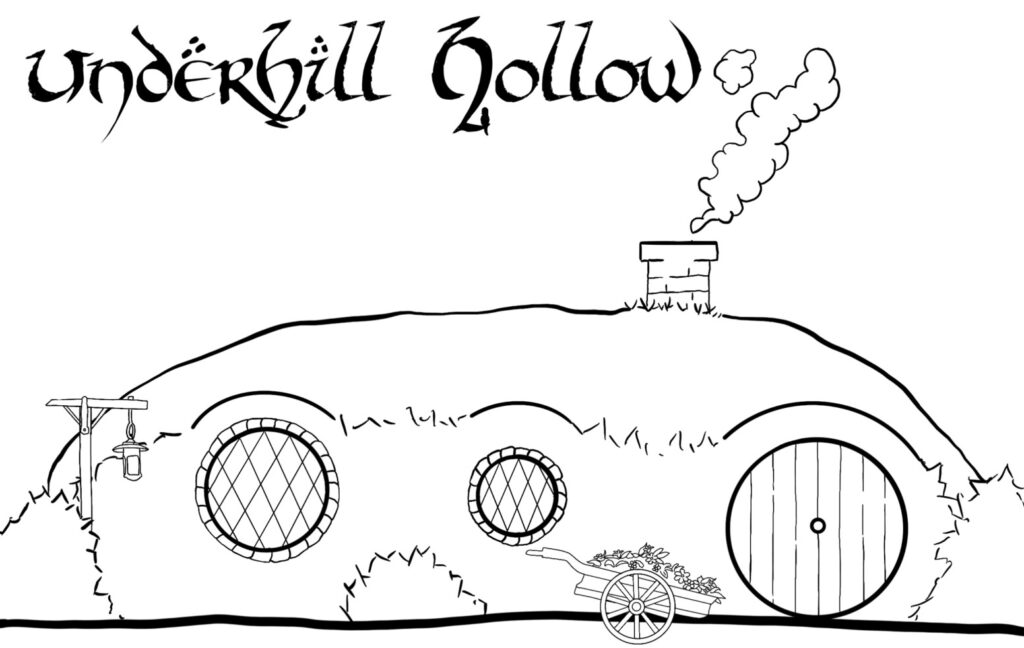 Hand drawn illustration of Underhill Hollow
